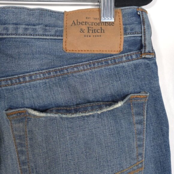 Abercrombie & Fitch Men’s Distressed Straight Jeans Button Fly Cotton Size 34x34 - Picture 10 of 13